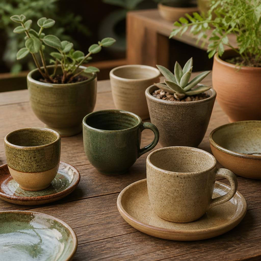 Tazas y materas de cerámica artesanal