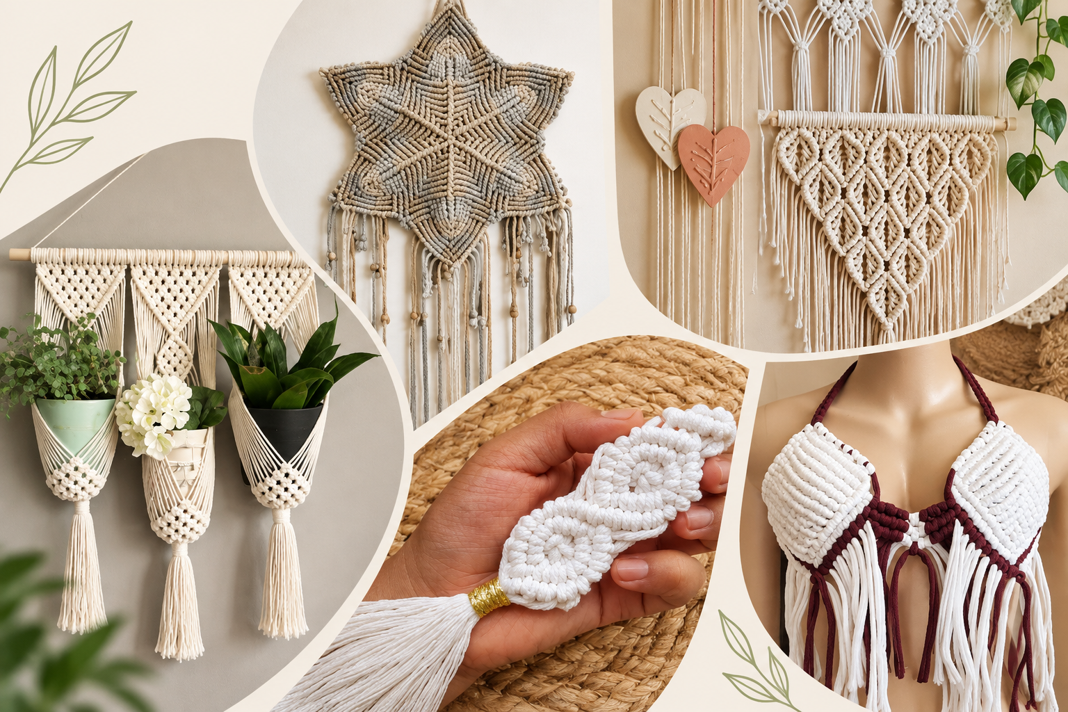 Materiales para el taller de Macramé